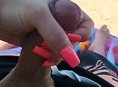 getting him off on public beach subtly