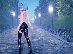 Cute anime girl dances seductively before getting fucked hard in part 2