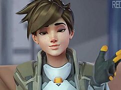 Hey, tracer swallows cum in this cartoon scene! 😏🍆
