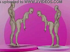 Twins fucking girls hard in wild cartoon action.