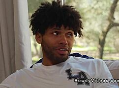 black guy anal fucks white muscular roommate bareback with big cock