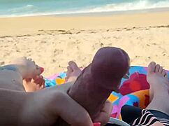 getting him off on public beach subtly