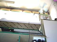 yo, caught my blonde step sis upskirt at work!