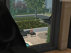 3D Cartoon Neighbor and Stepmom Masturbate by the Pool