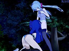 chris yukine, tsubasa, and maria in wild lesbian symphogear hentai action 😍