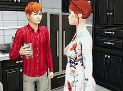 Mature Woman Catches Stepson Masturbating, Tenderly Offers Sexual Help In His Room