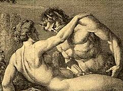 Vintage erotic illustration with bold retro anime style