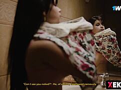 Nympho blanca fucks her dumb boyfriend hard with big natural tits!