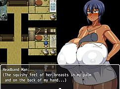 Tanned Natsuki bangs village friends in hentai game ep 19