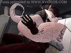 In Second Life, a Big Black Cock Fucks a Demonic White Woman's Pussy in an SUV