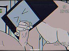 TV woman and cameraman in intense Skibidi Toilet sex animation.