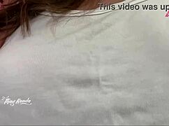 Hot Wife Flashes Big Tits to Salesman Outdoors