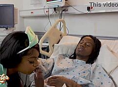 mia mercy expertly collects my semen sample at the hospital today.