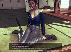 big-breasted brunette in 3d animated game