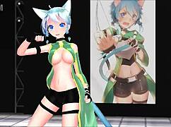 sinon from sword art online mmd