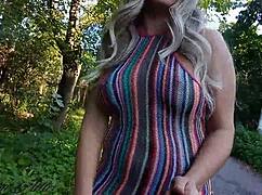 gay slut flashes ass in public suburbs, walking naked with cute amateurs