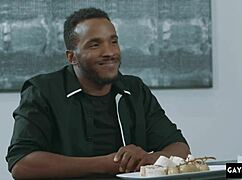 hot black bodybuilder fucks muscular gay guy bareback