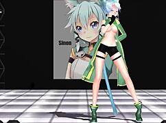 sinon from sword art online mmd