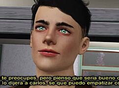 i'm watching corazones criminales chapter 6 with intense yaoi scenes in sims 3