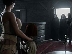 Dva velika kurca šokirata MILF v vroči 3D futa animaciji threesome.