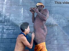 Daddyblackxxx1 Fucks Ericsockz Outdoors In The Park.