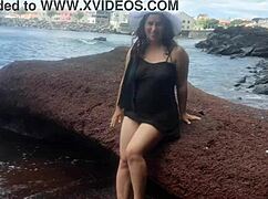 Stepmom Seduces with Huge Ass on Public Beach