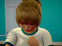 Hey, wanna ride this monster cock with me? Blonde big tits babe in POV gameplay, My Bully Is My Lover Part 13.