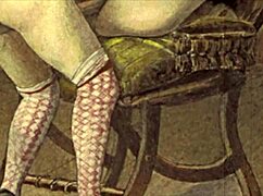 Vintage Erotic Illustration Of Retro Cartoon Anime Hentai Antique Scene.