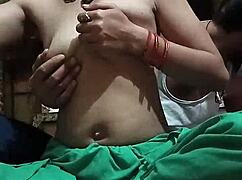 I pressed my bhabhi's big boobs hard and sucked them so good