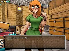 I'm playing hornycraft where steve fucks a huge watermelon with big tits