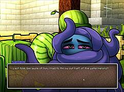 I'm playing hornycraft where steve fucks a huge watermelon with big tits