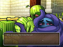 I'm playing hornycraft where steve fucks a huge watermelon with big tits