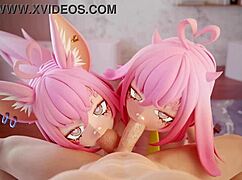 two anime girls are sucking your cock right now