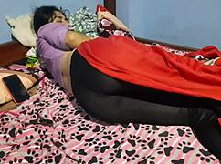 Beautiful girlfriend's curves in a loving embrace