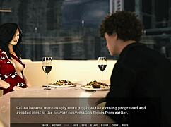 Footjob in a restaurant with sexy 3D cartoon outfit—damn, so hot! 😘