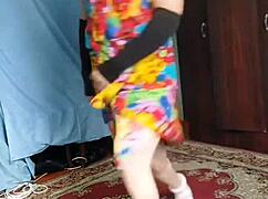 Pink Shirt Sissy Crossdresser Rides Big Butt Hard