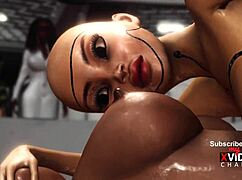 Area 51 Secrets Unfold with 3D Dickgirl Androids Riding Sexy Ebony