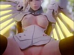 Compilation of mercy from overwatch getting wild in german hentai action