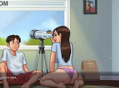 step sis jenny’s pussy gets devoured and cums hard on bed in summertime saga