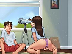 step sis jenny’s pussy gets devoured and cums hard on bed in summertime saga