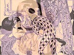 vintage erotic illustrations featuring retro cartoon styles, antique designs, anime, and hentai