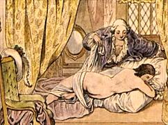 Vintage Erotic Illustration with Retro Charm