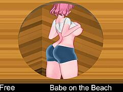 i play games with babe on the beach