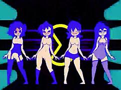 pacman ghost girls dance in three phases at 1080p