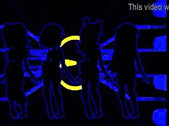 pacman ghost girls dance in three phases at 1080p