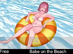 i play games with babe on the beach