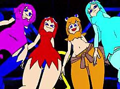 pacman ghost girls dance in three phases at 1080p