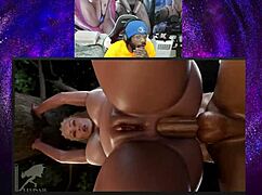 Bald Pussy Jaheira Fucked in Ass While Aerith Watches Tifa POV