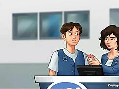 Manager's Daughter Sucks Monster Cock Sloppily Behind Desk