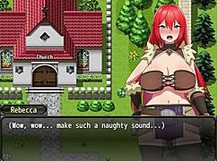 Redhead Girl Saves Boy with Big Tits Ass in Public Outdoor Anime